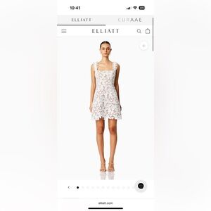Elliatt pine lace mini dress in white NWT